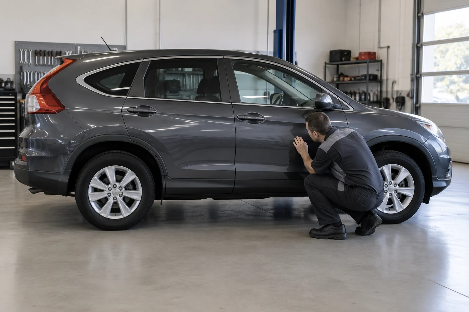 Осмотр подержанного Honda CR-V в мастерской